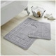 image 4 of VELVETIO Greek Bath Mat & Pedestal Mat Water Absorbent Non Slip Toilet Rugs Blue | Dark Teal