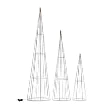 Multi Function LED White Tree Cone Trio with 640 Cool White LEDs