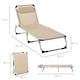 image 7 of Outsunny Folding Outdoor Reclining Sun Lounger Chair Aluminium Frame Khaki