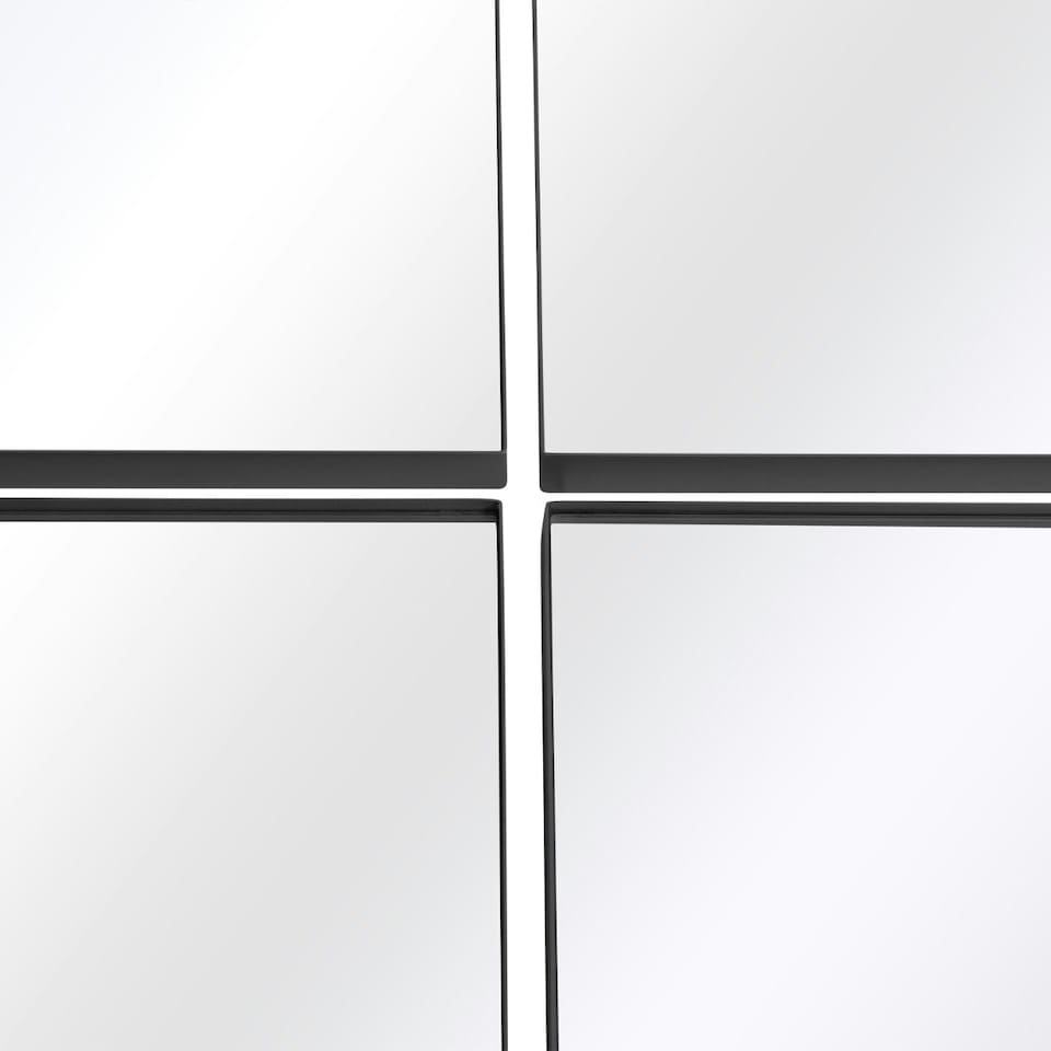 image 1 of The Quadrants - New Black XL Circular Metal Wall Mirror Made up of 4 Parts 70" X 70" (180 x 180CM) Black