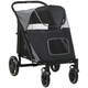 image 1 of PawHut Foldable Dog Carriage w/ Universal Wheels, Shock Absorber - Black