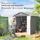 image 4 of Outsunny 8 x 6ft Plastic Garden Storage Shed with Foundation Kit, Polypropylene Outdoor Storage Tool House with Ventilation Slots and Lockable Door, Grey