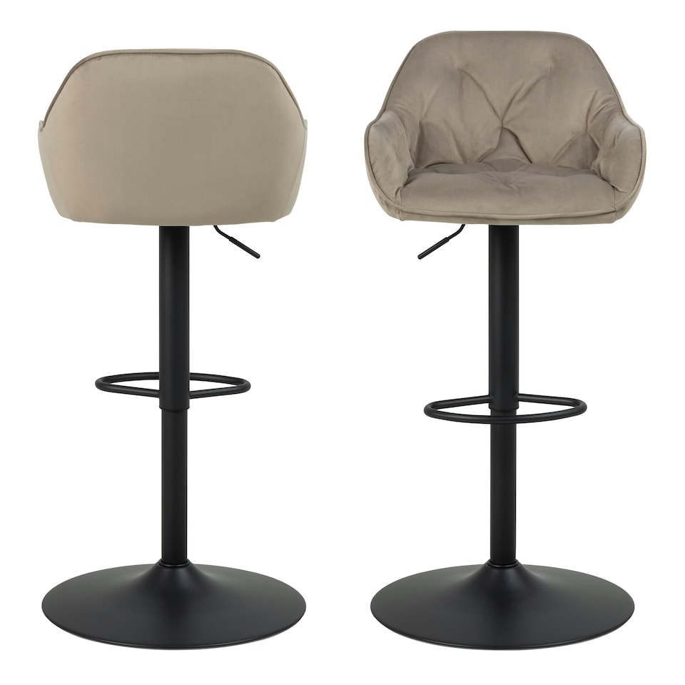 image 1 of Brooke Swivel Bar Stool with Height Adjustable Function in Beige.