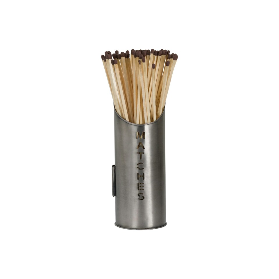 image 1 of Hill Interiors Kindling Buckets & Matchstick Holder - Silver - One Size