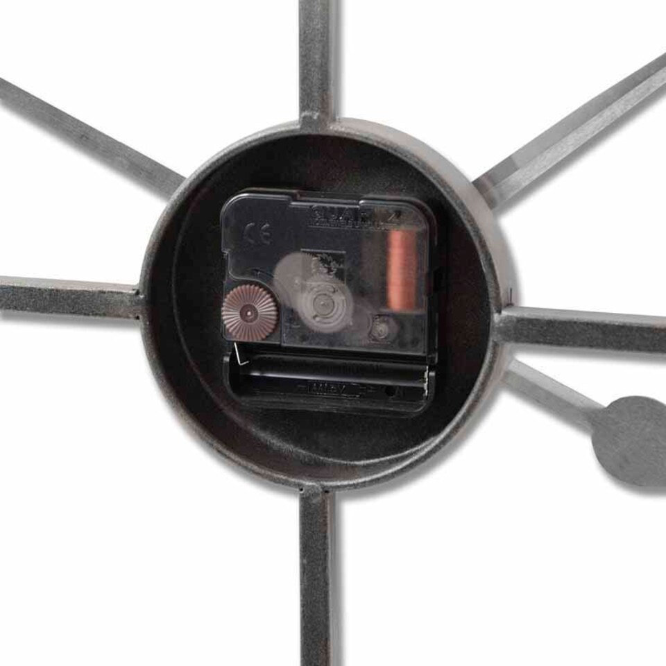 image 1 of Large Skeleton Wall Clock - Metal - L4 x W80 x H80 cm - Silver | Silver