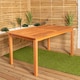 image 2 of Outdoor 6 Person Rectangular Wooden Garden Patio Dining Table Chairs with Green Parasol and Base Set