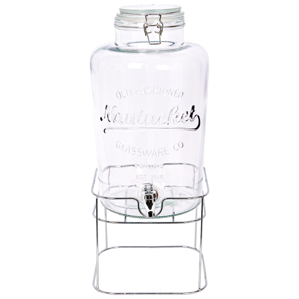 image 1 of Rink Drink Glass Drinks Dispenser with Tap & Chrome Stand - 8.7L