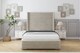 image 1 of Sloomy Sterling Cream Plush Bed Frame With Mattress With 50"  Upholstered Wingback Headboard 4'6 Double