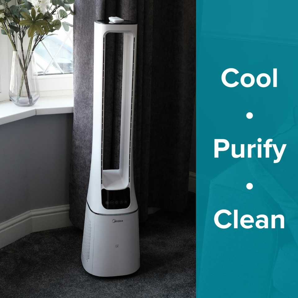 image 1 of Midea SmartAir Cool + Purify Bladeless Fan with Free MSmartHome App - 36"