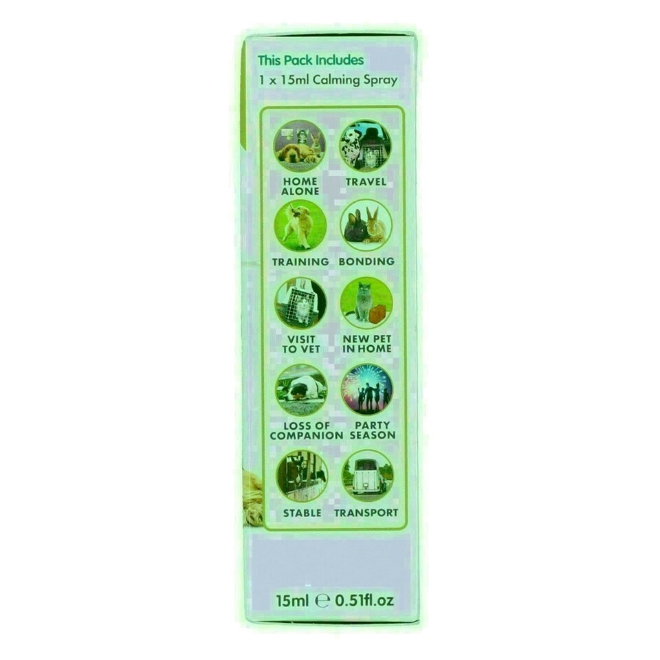 image 1 of 15ml Pet Remedy Natural Mini Calming Spray Dog Cat Pets Anxiety Stress Relief