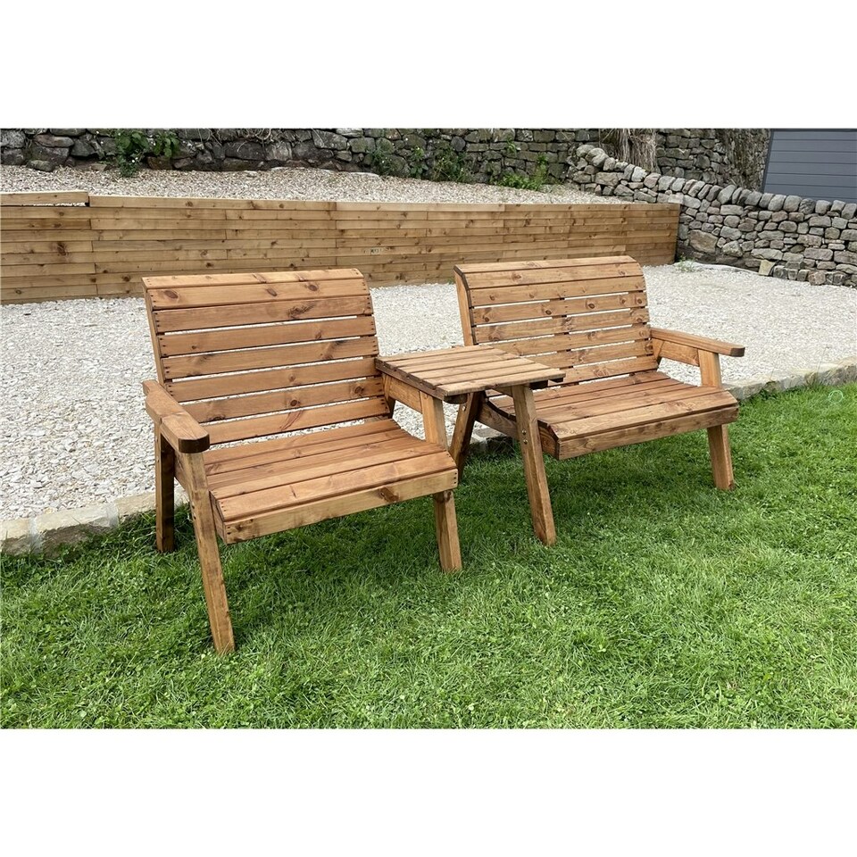 image 1 of Wooden Grand Three Seater Straight Companion Set