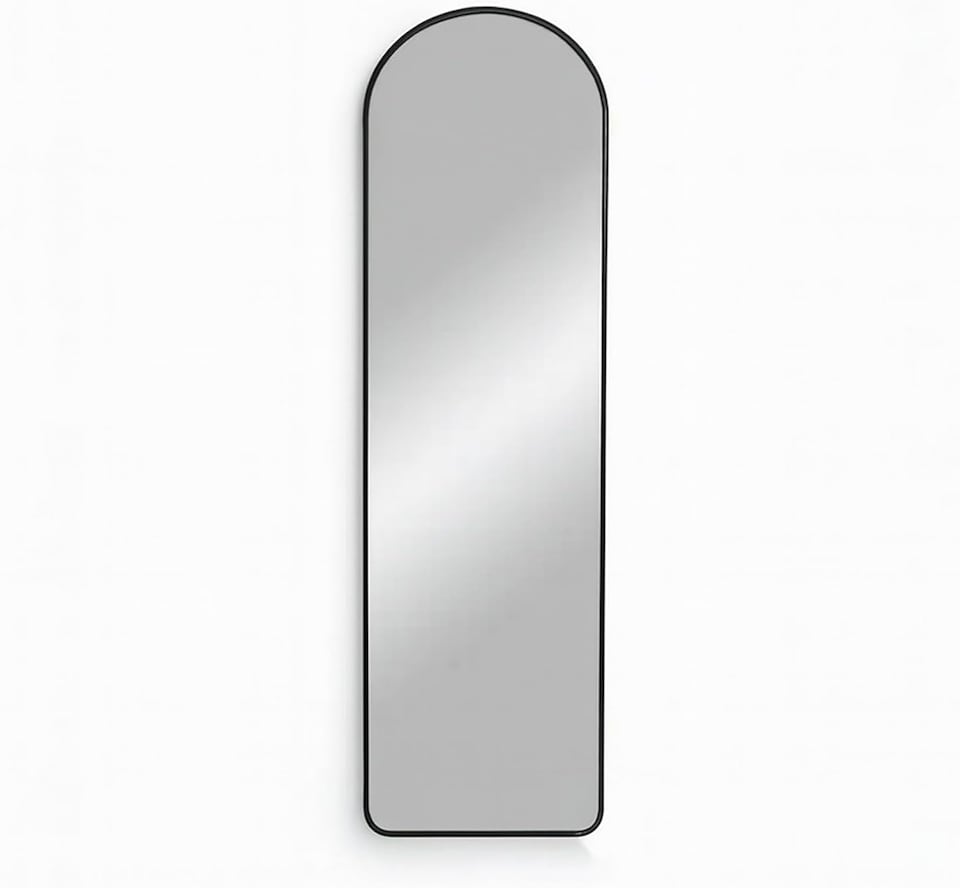 image 1 of Full Length Mirror with Metal Frame Wall Mounted Free Standing Floor | Black