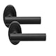 image 2 of Golden Grace 4 Pairs Straight T-Bar Door Handles on Round Rose in Matt Black Finish | Black | 4 Pairs