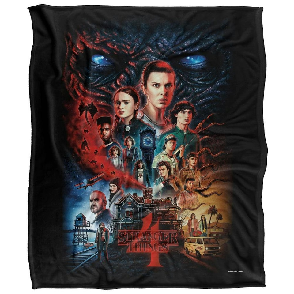 image 1 of Stranger Things 4 Poster Blanket - Multicoloured - One Size