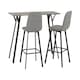 image 1 of Quebec Bar Table Set - Concrete Effect/Black/Grey Faux Leather Grey