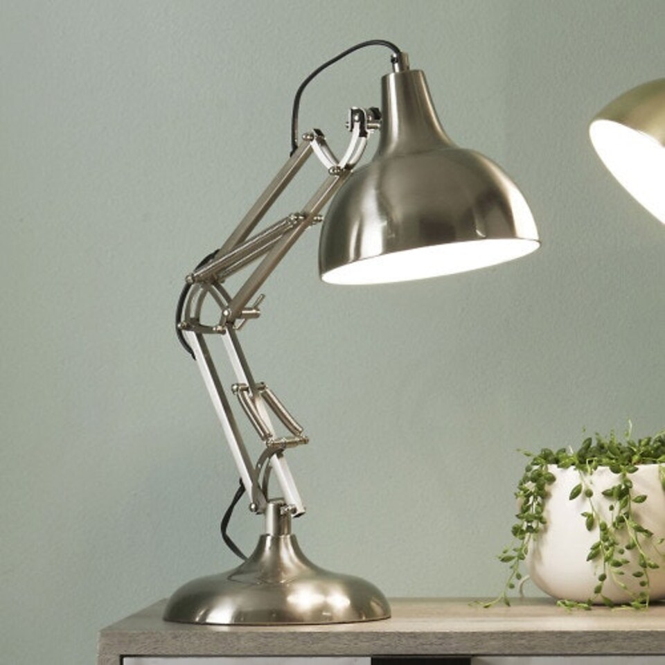 image 1 of Silver Angled Task Table Lamp Study Desk Like