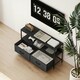 image 8 of HOMCOM TV Cabinet, TV Console Unit with 2 Foldable Linen Drawers Black