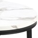 image 5 of Spiro Coffee Table Set with White Marble Melamine Top & Black Legs