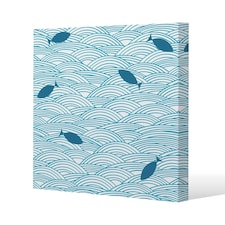 Waves & Fish (Canvas Print) 61 x 61 x 4cm
