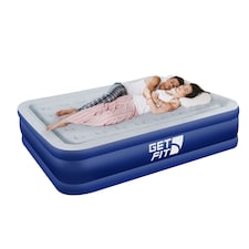 Get Fit Air Bed With Built In Electric Pump - Premium King Size - Blow Up Bed With 2 X Free Pillows - Elevated Inflatable Air Mattress | Blue | Navy / White | 1