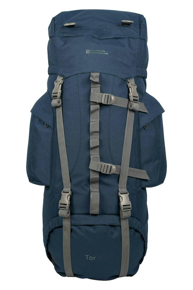 image 1 of Mountain Warehouse 65L Large Rucksack Backpack Travelling Backpacking Camping | Blue