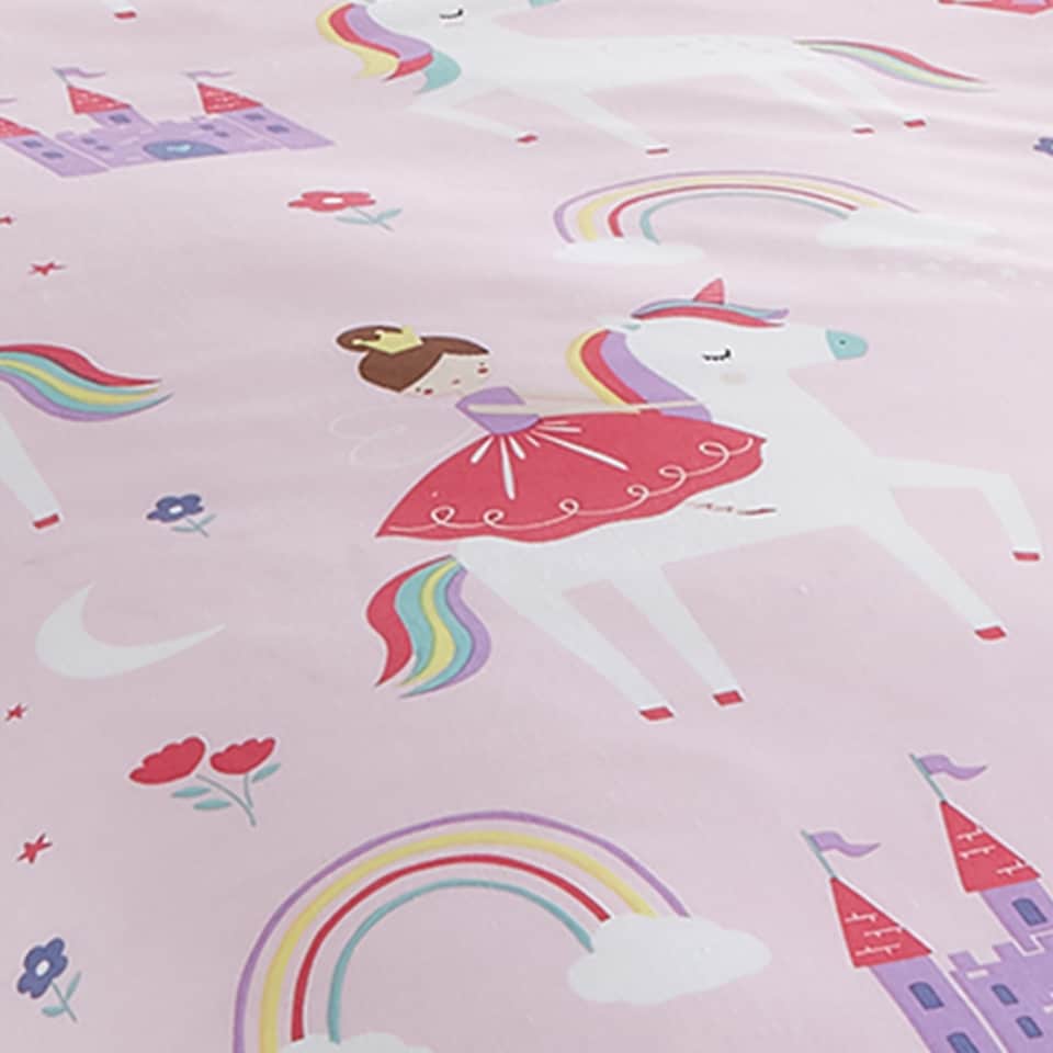 image 1 of Happy Linen Company Castle Unicorn Duvet Cover Bedding Set