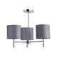 image 1 of Brea - Chrome 3 Light Fitting with Silvery Grey Glitter Shades | Chrome | Grey | 1