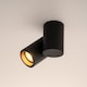 image 1 of CGC LUP Black Single GU10 Adjustable Ceiling and Wall Spotlight | Black | Black | Height: 11.5 cm, Width: 11.6 cm, Spotlight Width: 5.6 cm