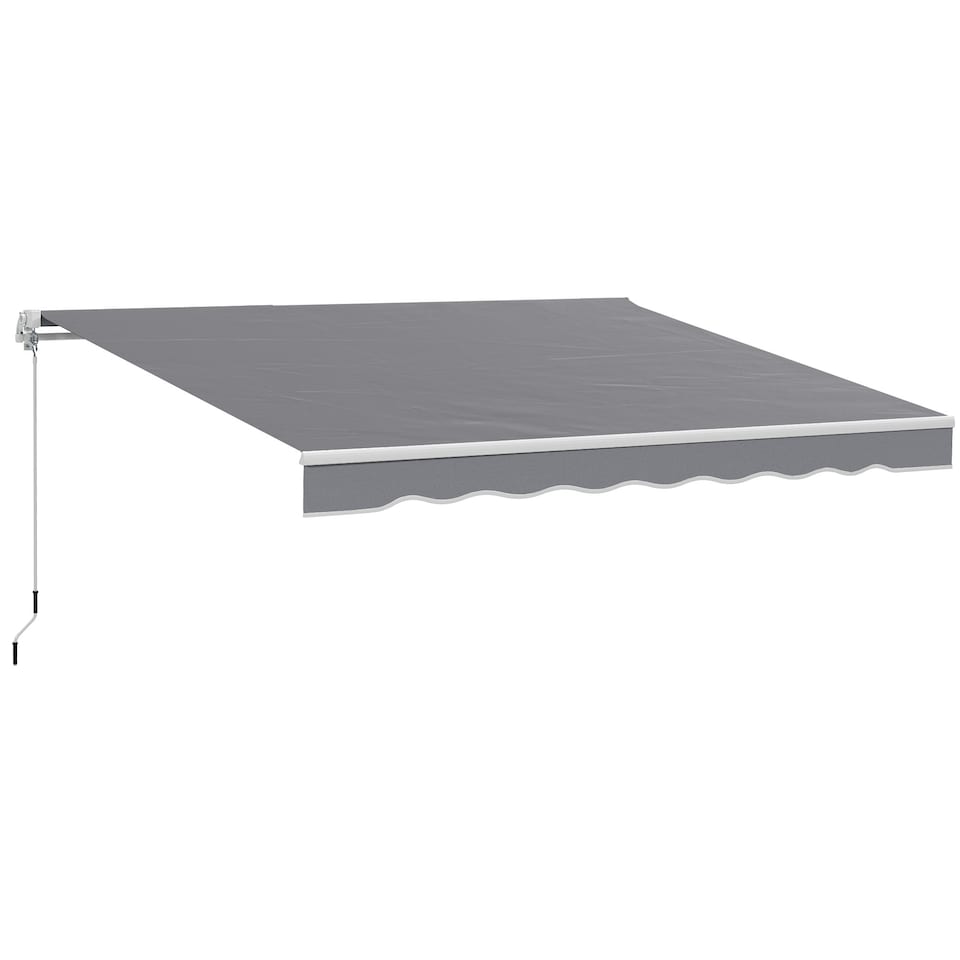 image 1 of Outsunny Garden Sun Shade Canopy Retractable Awning, 2.5 x 2m Grey | Dark Grey
