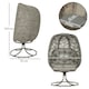 image 5 of Outsunny Foldable Egg Chair with Cushions, Outdoor Swivel Lounger Brown
