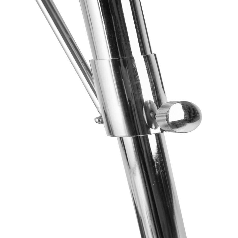 image 1 of Interiors by Premier Industrial Tripod Floor Lamp, Height Adjustable Chrome Floor Light, Tiltable Spotlight With In-Line Switch Silver