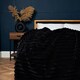 image 2 of BHS Jumbo Cord Throw with Plain Velvet Backing | Black | Black | 1