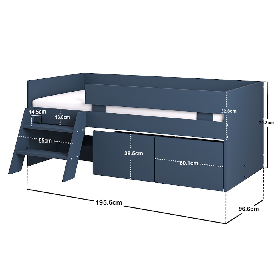 image 1 of Flair Logan Single Storage Low Sleeper Blue Bed