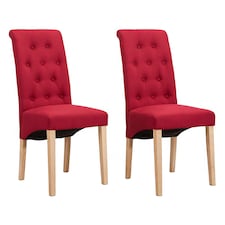 MCC Direct Deluxe High Back Fabric Dining Chairs Red