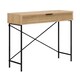 image 3 of Naive 1 Drawer Console Table Sapphire Oak with Black Metal Frame Brown