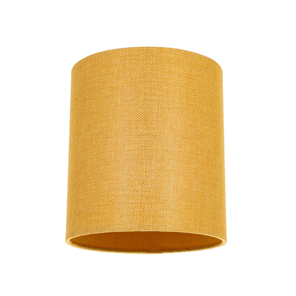 image 1 of Contemporary and Sleek Ochre Linen Fabric 6 Cylindrical Lamp Shade 60w Maximum | Yellow | 6"