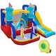 image 1 of Outsunny Kids Bouncy Castle with Slide Pool Trampoline Climbing Wall w Blower
