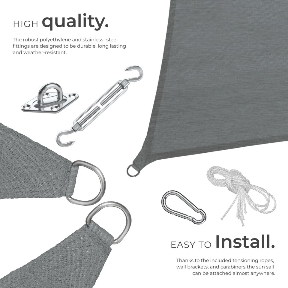 image 1 of Sun Sail Sonny, UV Protected, Water-Resistant and Anti-Tear | Grey | grey | 4 x 6 m | 1