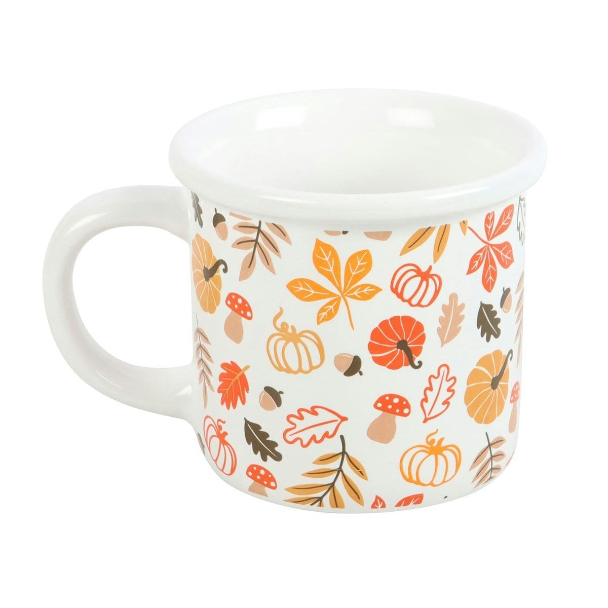 Something Different Autumn Leaves And Pumpkins Mug - White/Orange/Red - One Size