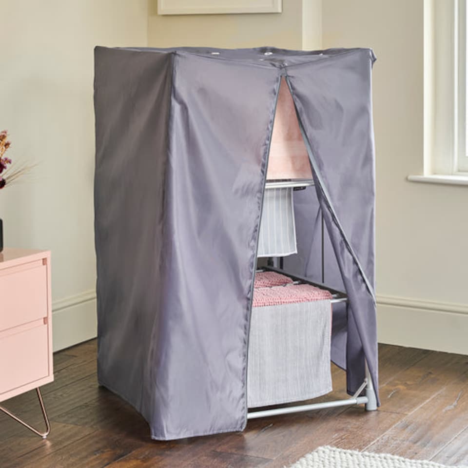 image 1 of Zennox 3 Tier Folding Heated Clothes Airer with Cover