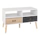 image 1 of Nordic 2 Drawer Coffee Table - L55 x W110 x H49 cm - White - Distressed Effect | White
