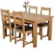 image 1 of Oslo 150 x 90 cm Medium Oak Dining Table and 4 Lincoln Chairs | Brown | Brown