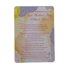 Remembering You On The First Mother's Day Without You Keepsake Graveside Card