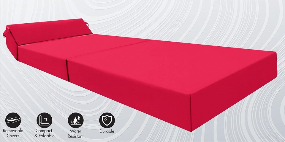image 1 of Fold Out Z Bed Chair Sofa Lounger With Pillow Pink