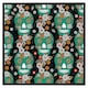 image 1 of Embroidery colourful simplified ethnic flowers and skull pattern (Picutre Frame) Black | XS