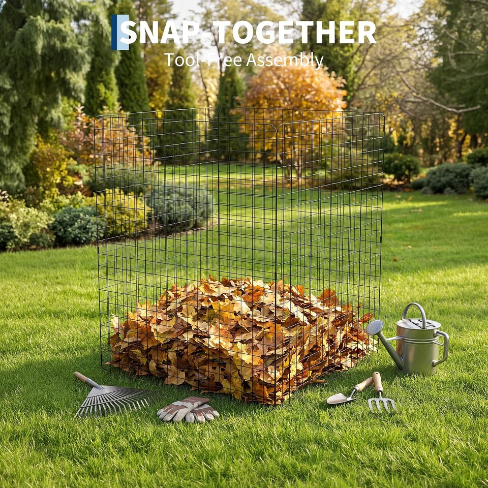 London Boutique Metal Wire Compost Bin, Outdoor Garden Composter - 430L ...