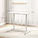 image 2 of COSTWAY Adjustable Height C-Shaped Mobile Standing Desk White White
