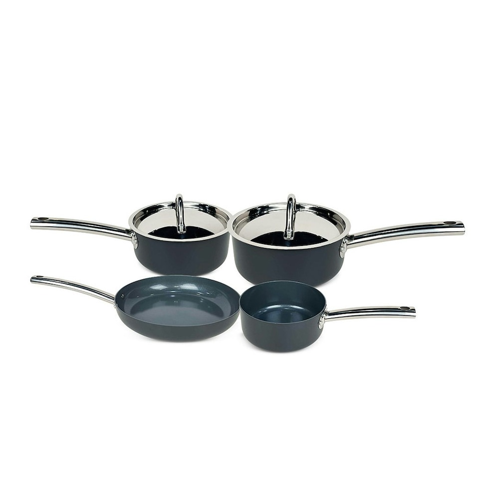 image 1 of Cermalon Hard Anodised 4 Piece Starter Cookware Set Non Stick