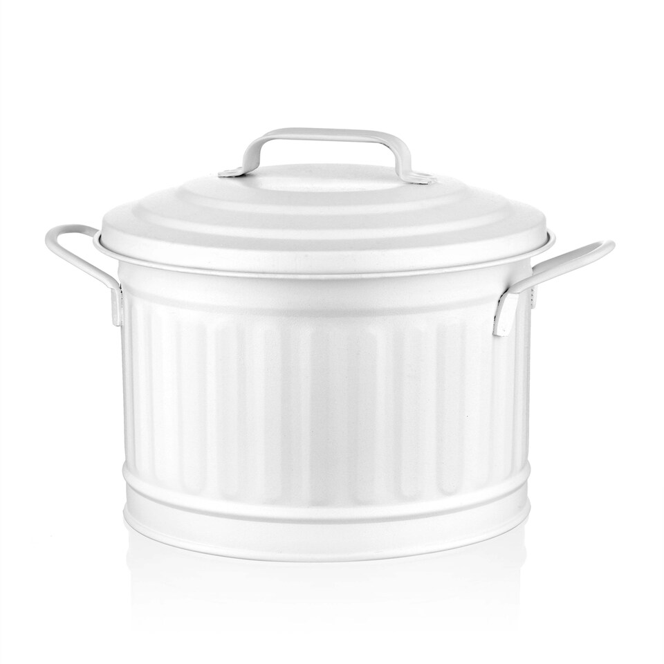 image 1 of White Countertop Waste Basket (4 Litres)