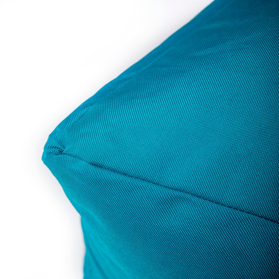 image 1 of Waterproof Cube Indoor Outdoor Bean Bag Foot Stool Pouffe Blue | Teal